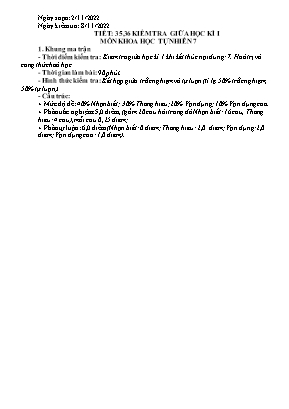 Đề kiểm tra giữa kì 1 môn Khoa học tự nhiên Lớp 7 sách Chân trời sáng tạo - Năm học 2022-2023 - Trường PTDTBT THCS Phìn Ngan (Có đáp án)